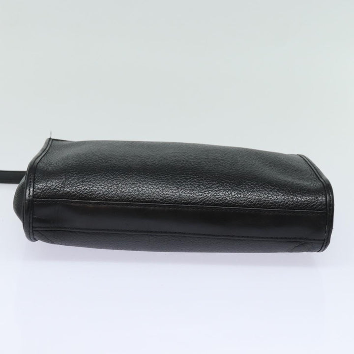 BurberrySs Clutch Bag Leather Black Auth bs15805