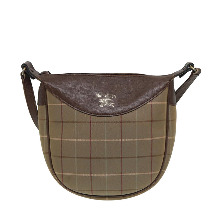BurberrySs Nova Check Shoulder Bag Canvas Beige Brown Auth bs15807