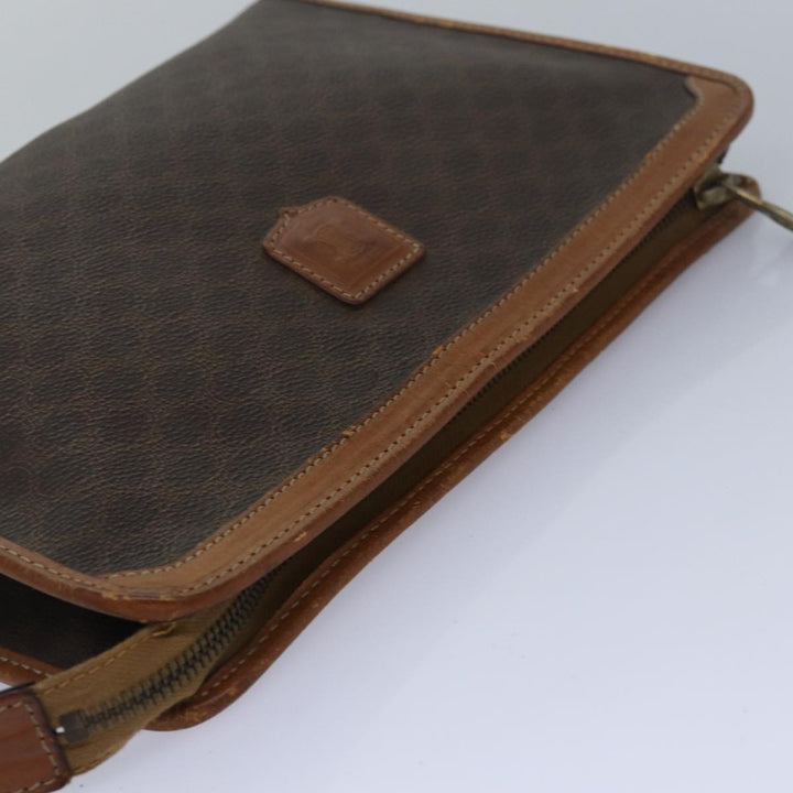 Celine Macadam Canvas Clutch Bag PVC Leather 2Set Brown Auth bs15845
