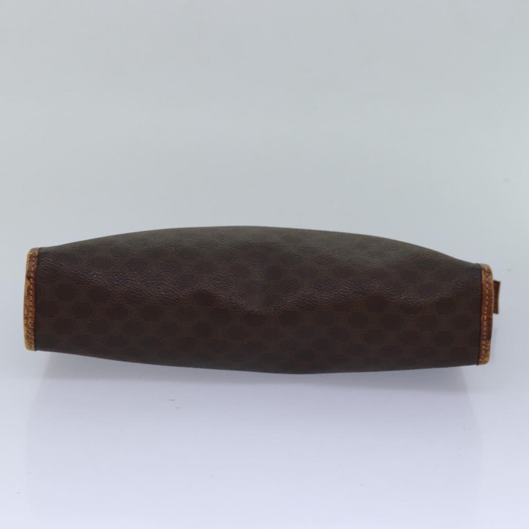 Celine Macadam Canvas Clutch Bag PVC Leather 2Set Brown Auth bs15845