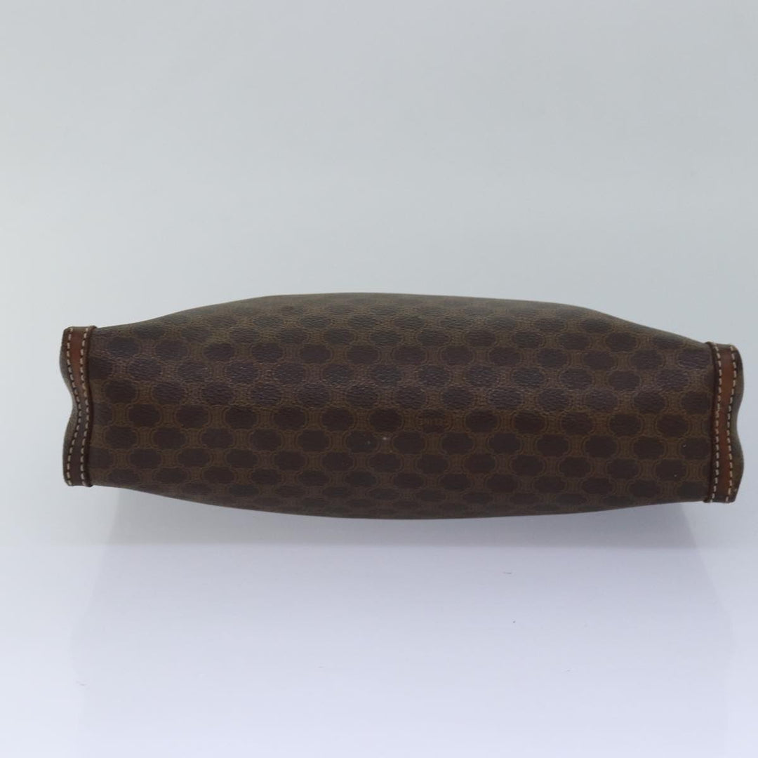 Celine Macadam Canvas Clutch Bag PVC Leather 2Set Brown Auth bs15845