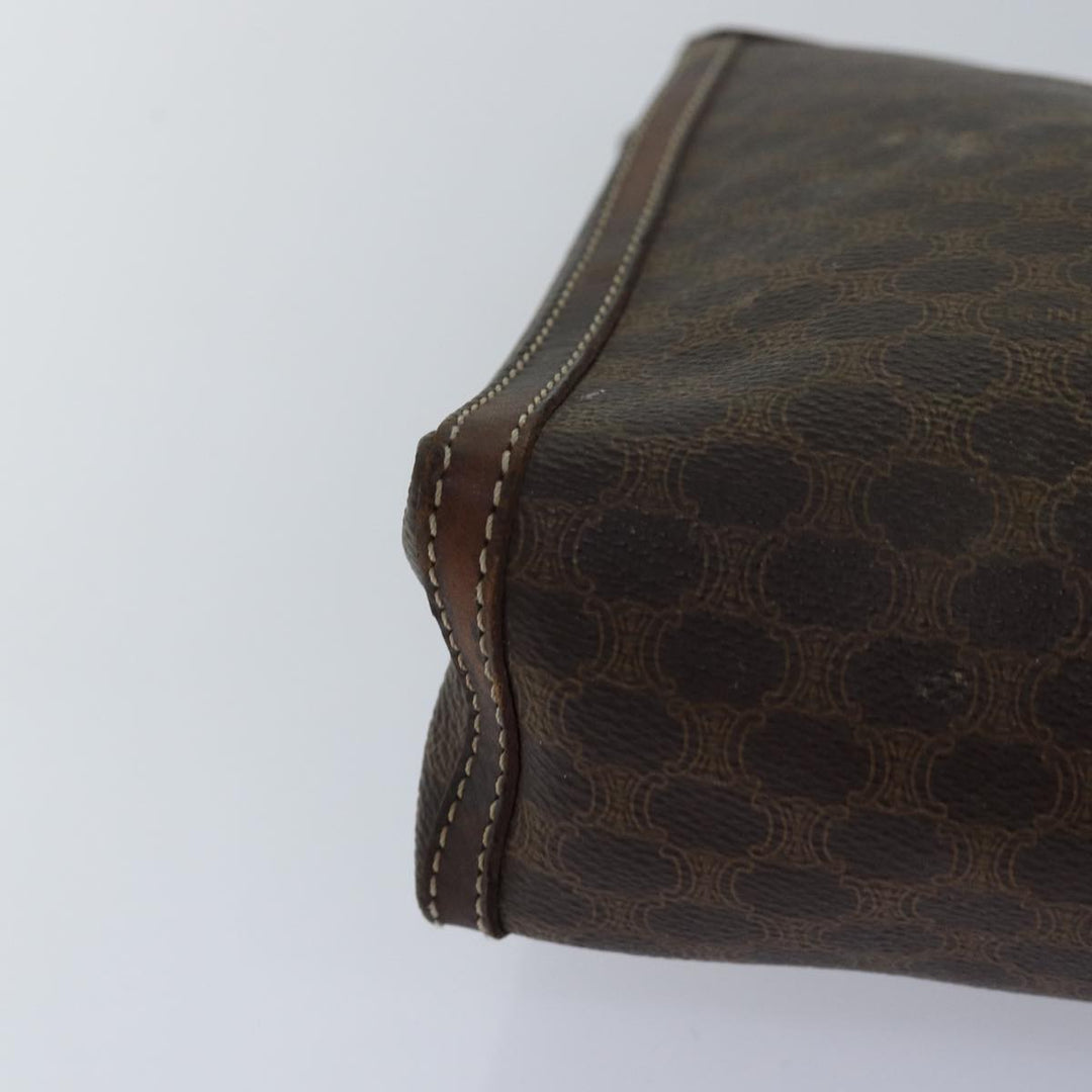 Celine Macadam Canvas Clutch Bag PVC Leather 2Set Brown Auth bs15845