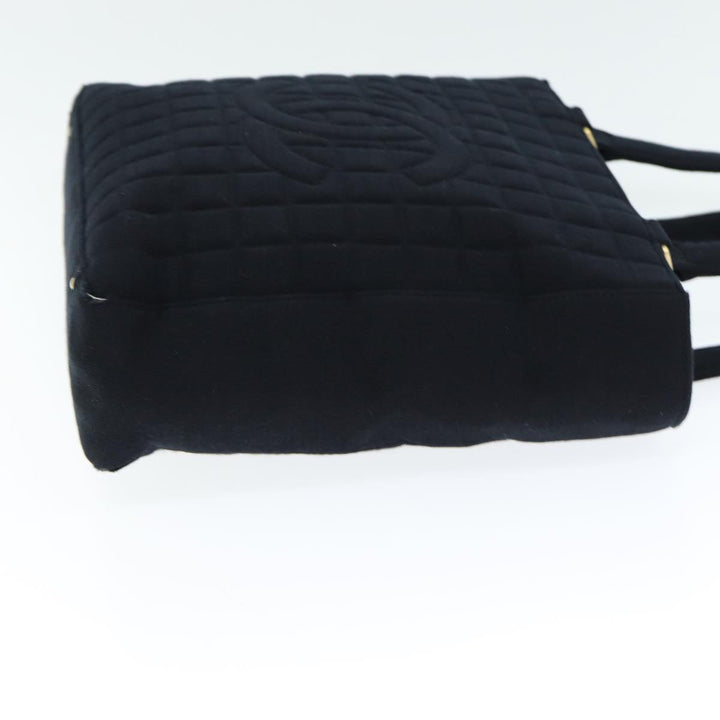 Top Quality Chanel Choco Bar Tote Bag Cotton Black CC Auth bs15847