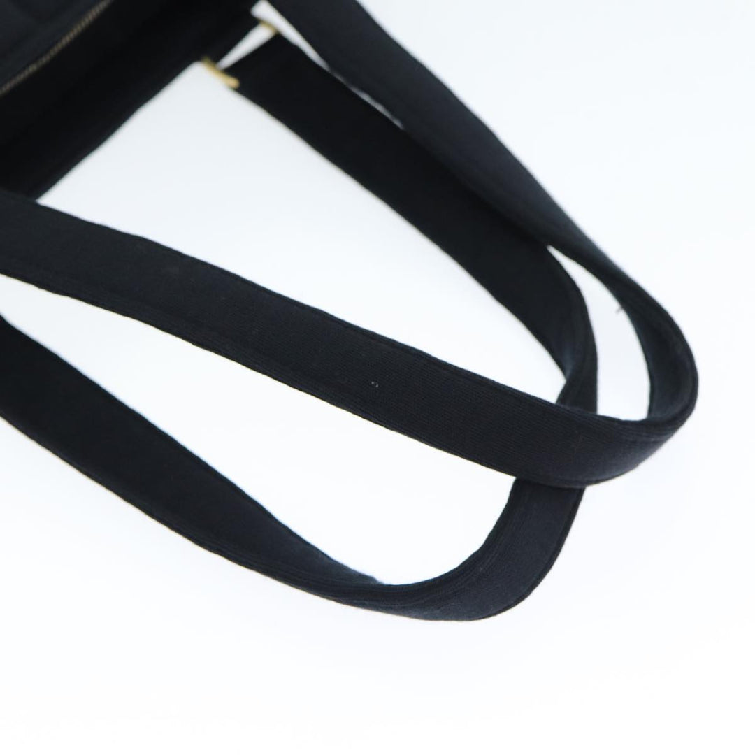 Top Quality Chanel Choco Bar Tote Bag Cotton Black CC Auth bs15847