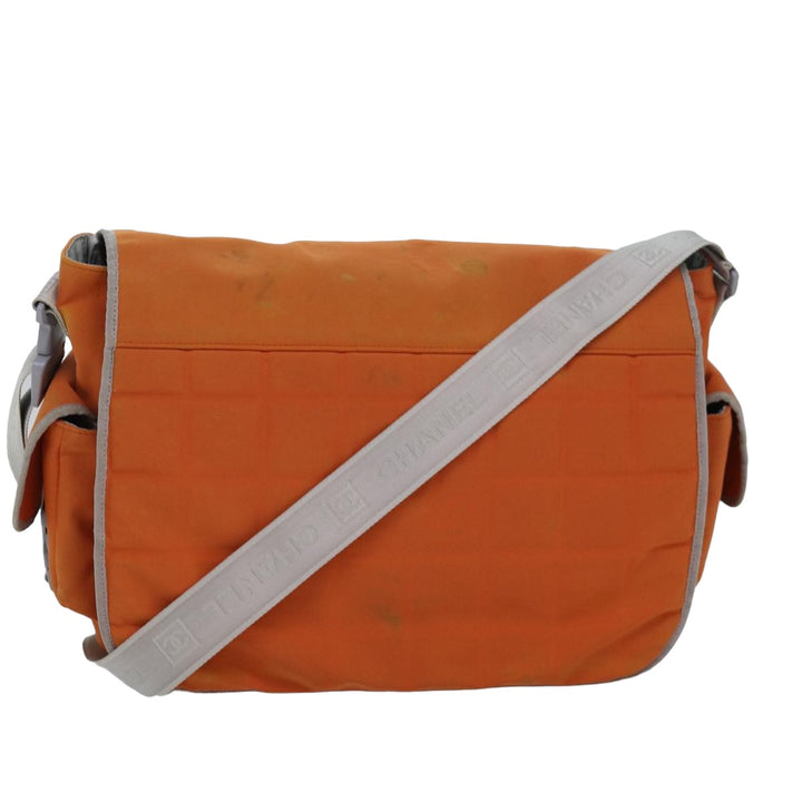 Top Quality Chanel Choco Bar Sports Line Shoulder Bag Nylon Orange CC Auth bs15857