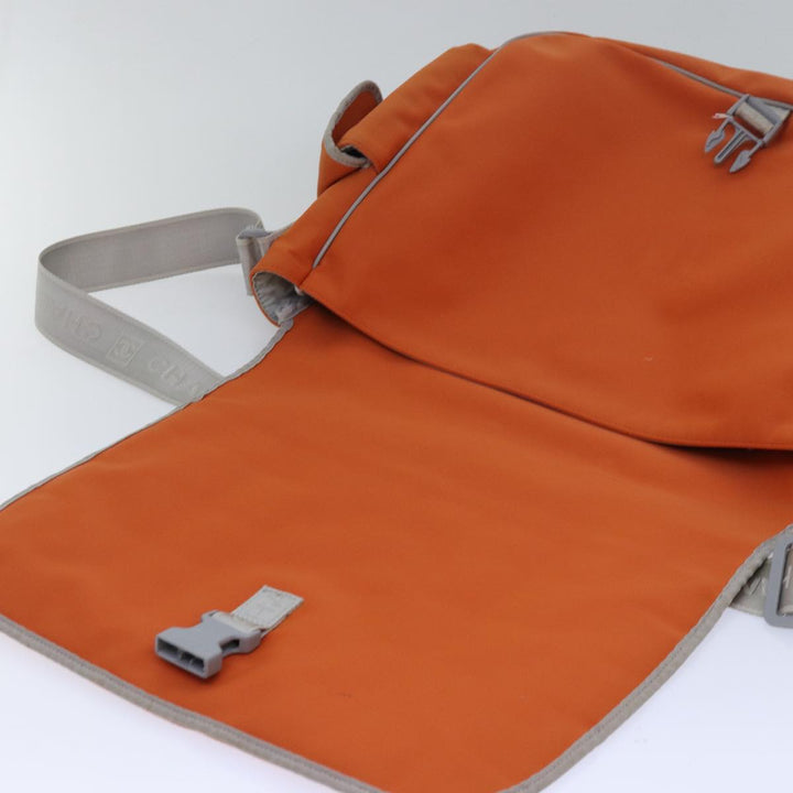 Top Quality Chanel Choco Bar Sports Line Shoulder Bag Nylon Orange CC Auth bs15857