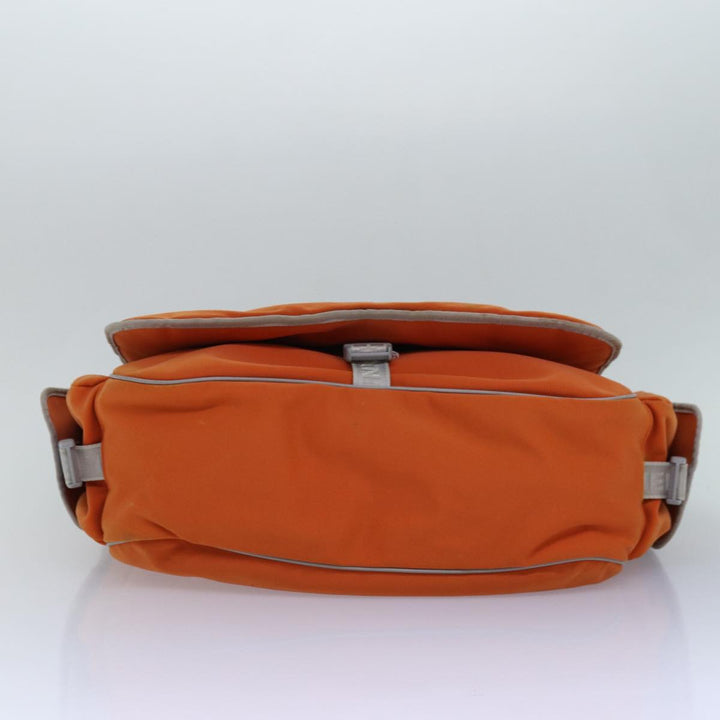 Top Quality Chanel Choco Bar Sports Line Shoulder Bag Nylon Orange CC Auth bs15857
