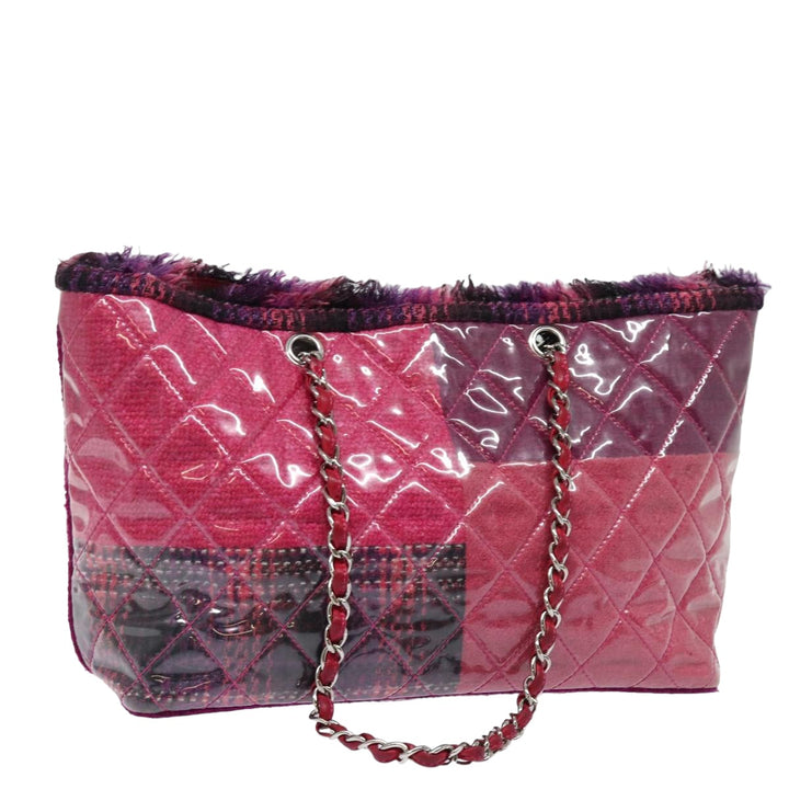 Top Quality Chanel Matelasse Chain Tote Bag Vinyl Pink CC Auth bs15858