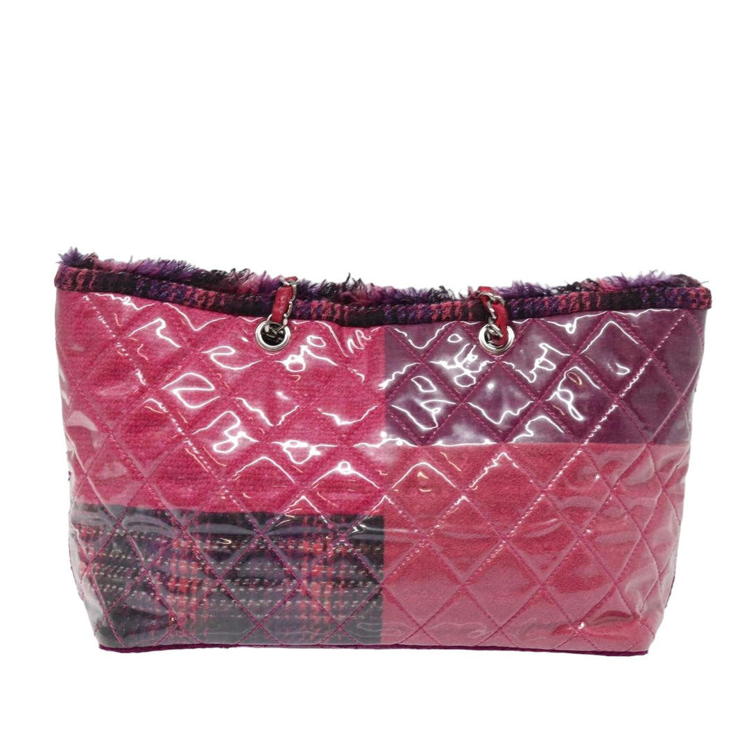 Top Quality Chanel Matelasse Chain Tote Bag Vinyl Pink CC Auth bs15858