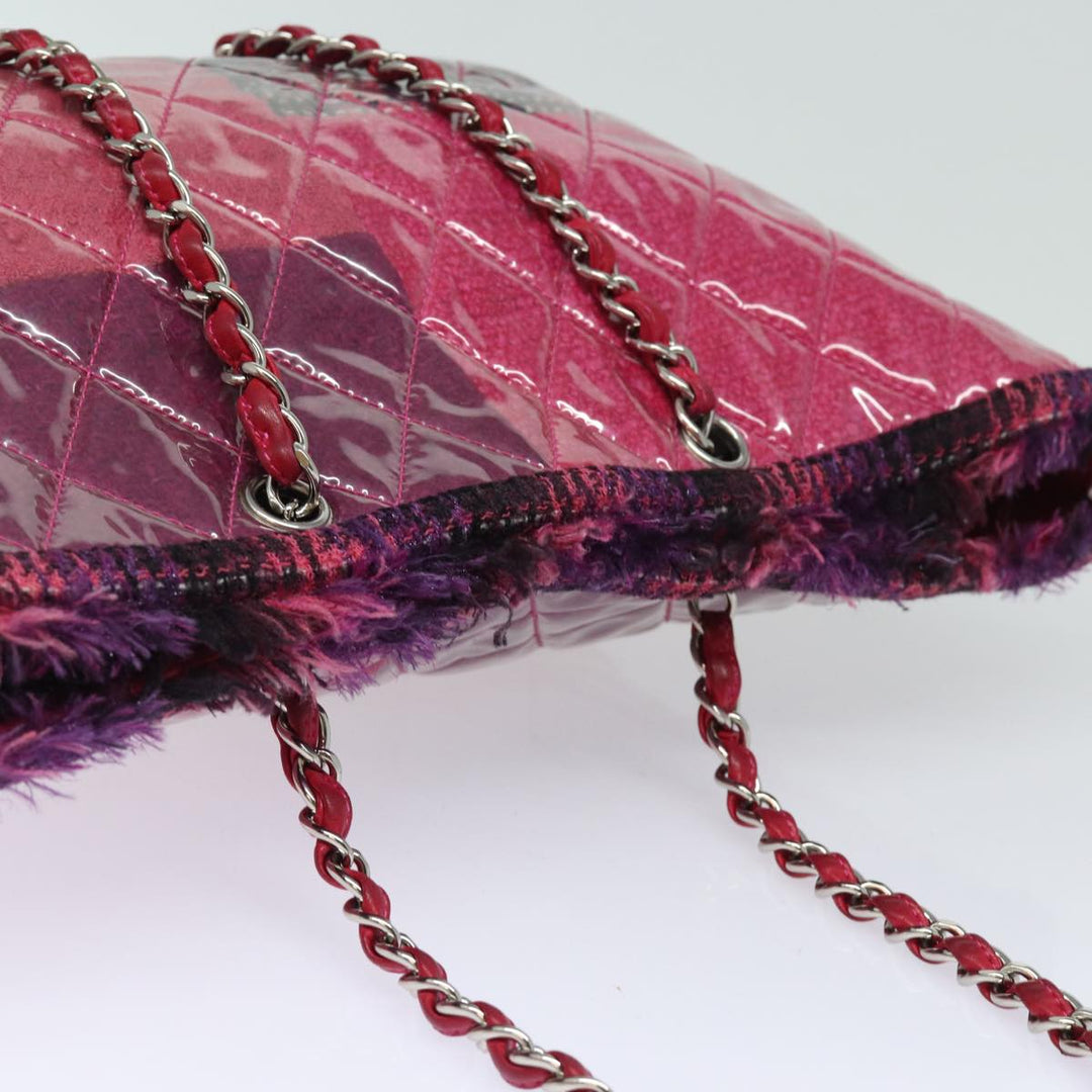 Top Quality Chanel Matelasse Chain Tote Bag Vinyl Pink CC Auth bs15858