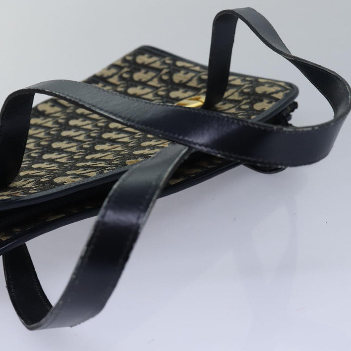 CHRISTIAN Top quality Dior Trotter Canvas Hand Bag Canvas Navy Auth bs15874