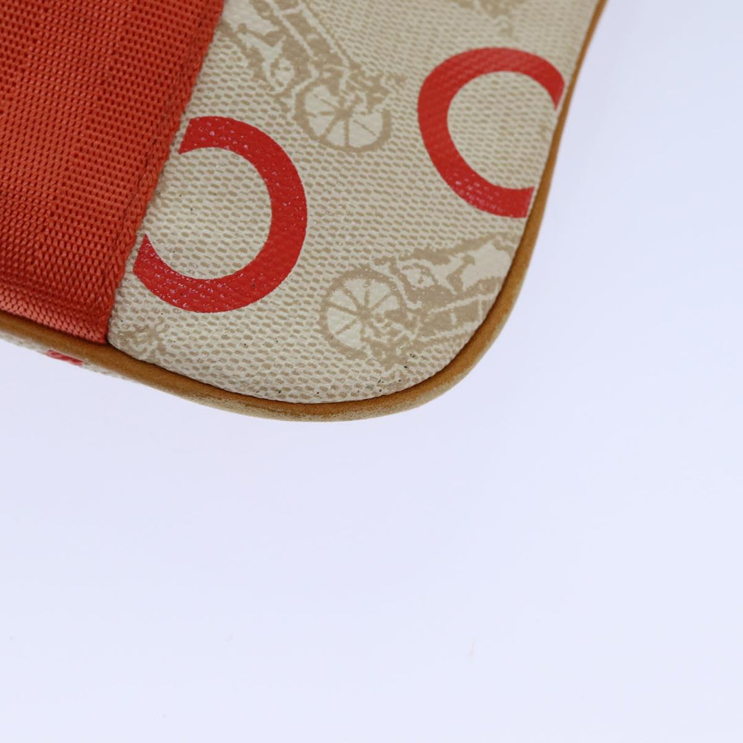 Celine C Macadam Canvas Shoulder Bag Orange Auth bs15890