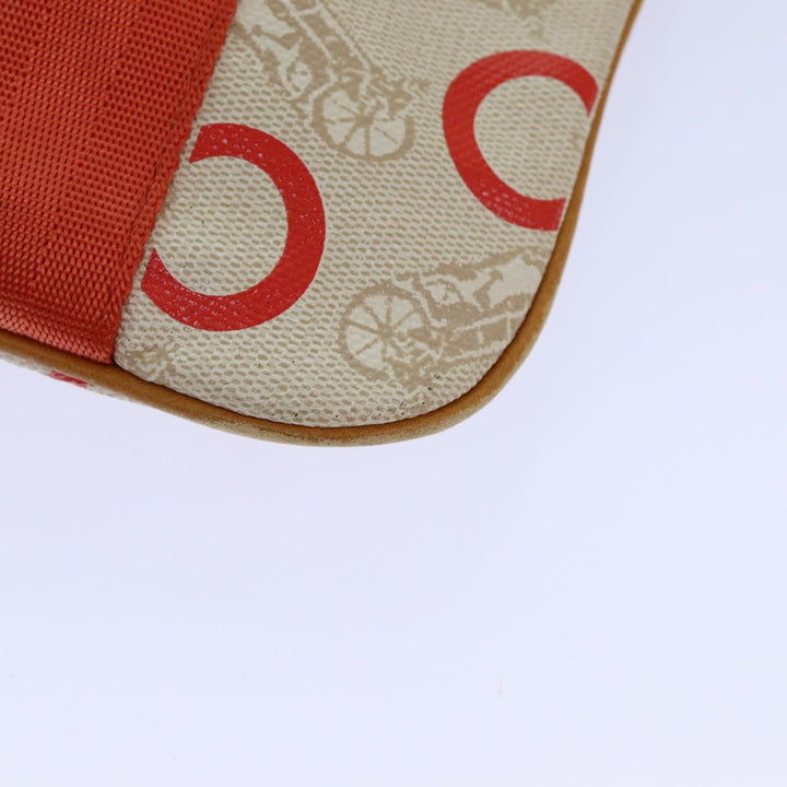 Celine C Macadam Canvas Shoulder Bag Orange Auth bs15890