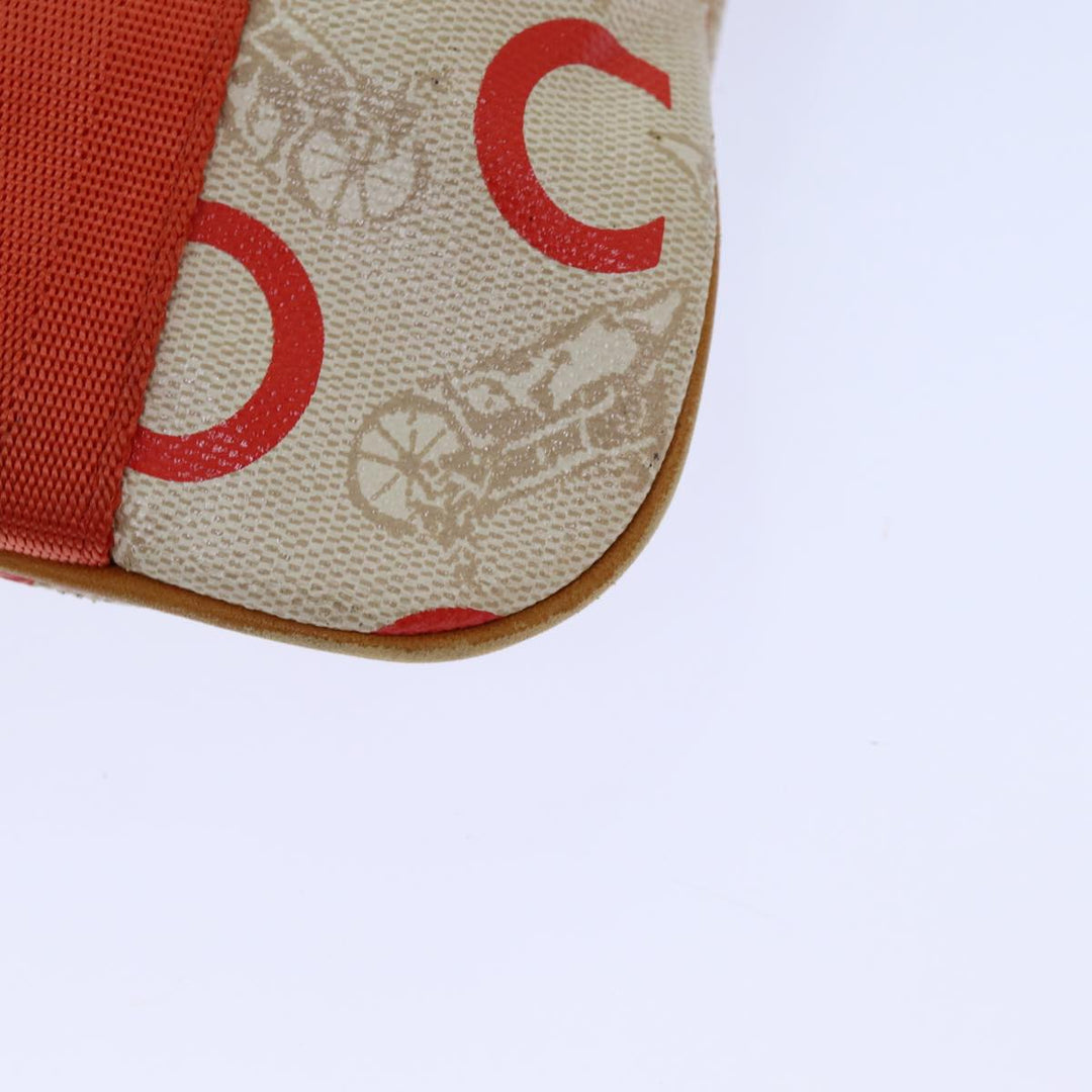 Celine C Macadam Canvas Shoulder Bag Orange Auth bs15890
