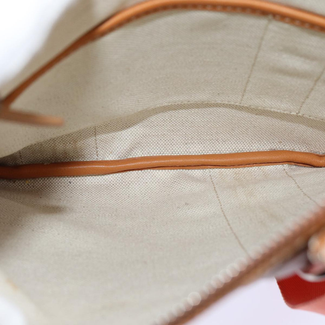 Celine C Macadam Canvas Shoulder Bag Orange Auth bs15890