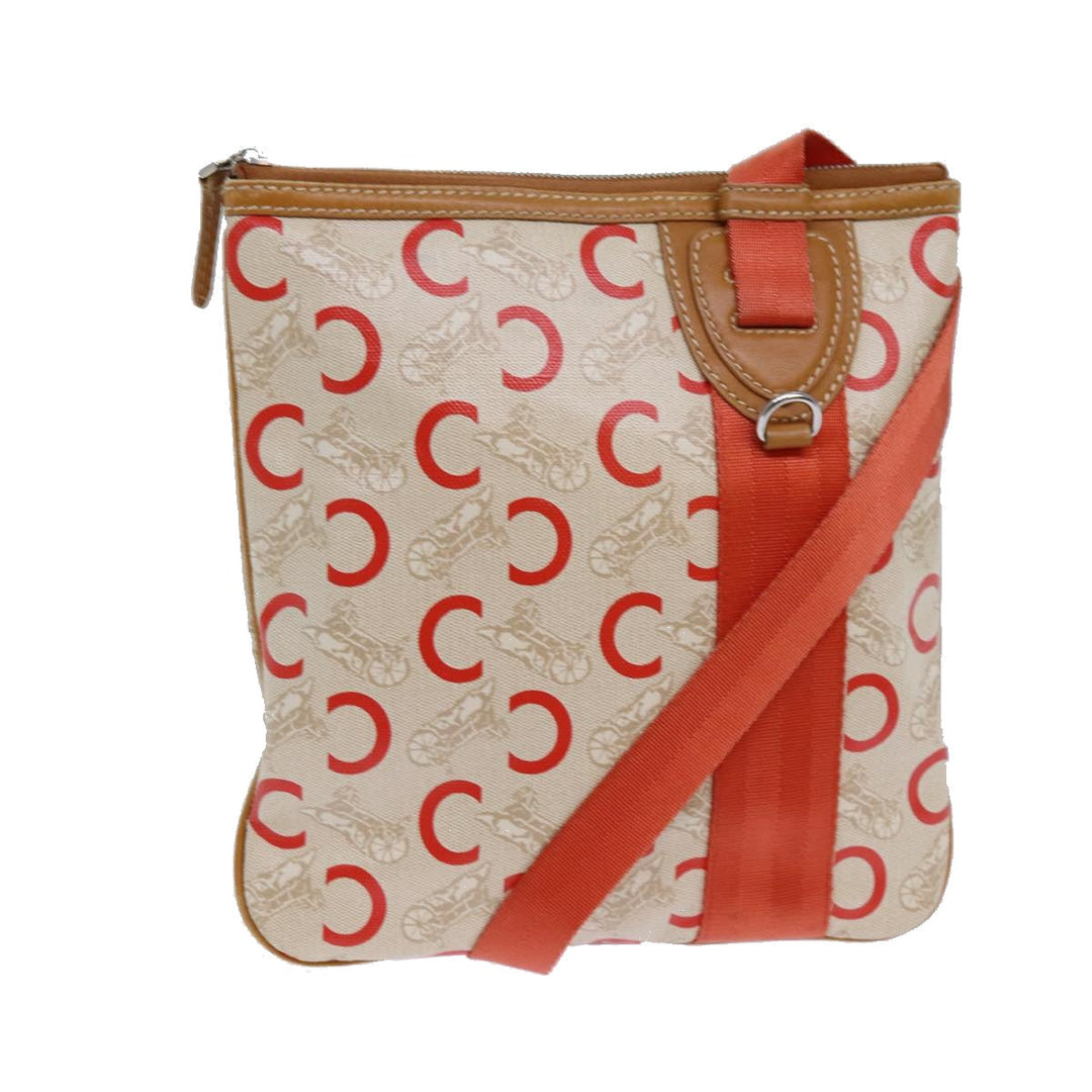 Celine C Macadam Canvas Shoulder Bag Orange Auth bs15890