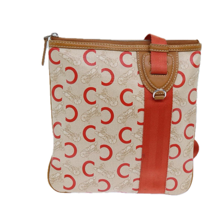 Celine C Macadam Canvas Shoulder Bag Orange Auth bs15890