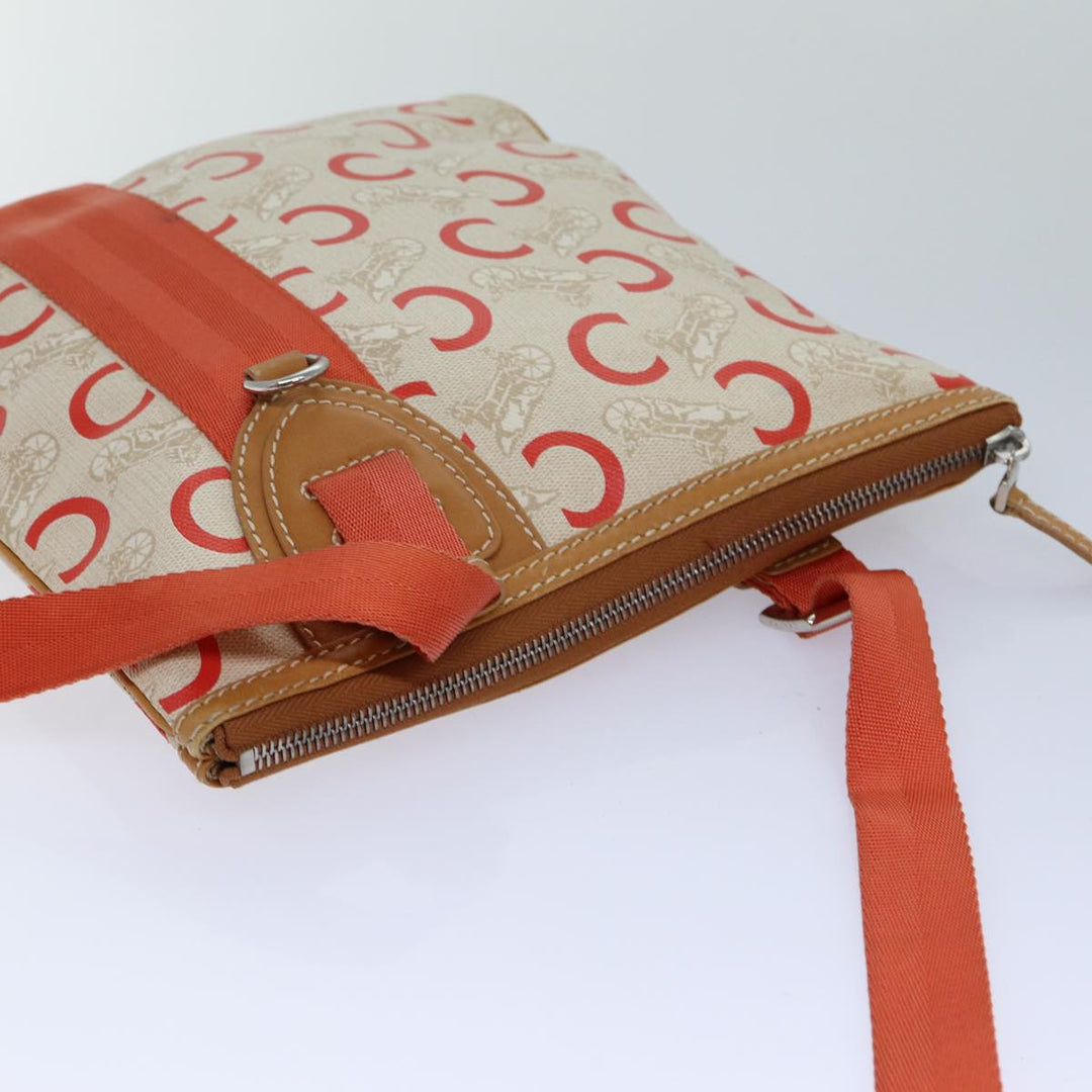 Celine C Macadam Canvas Shoulder Bag Orange Auth bs15890