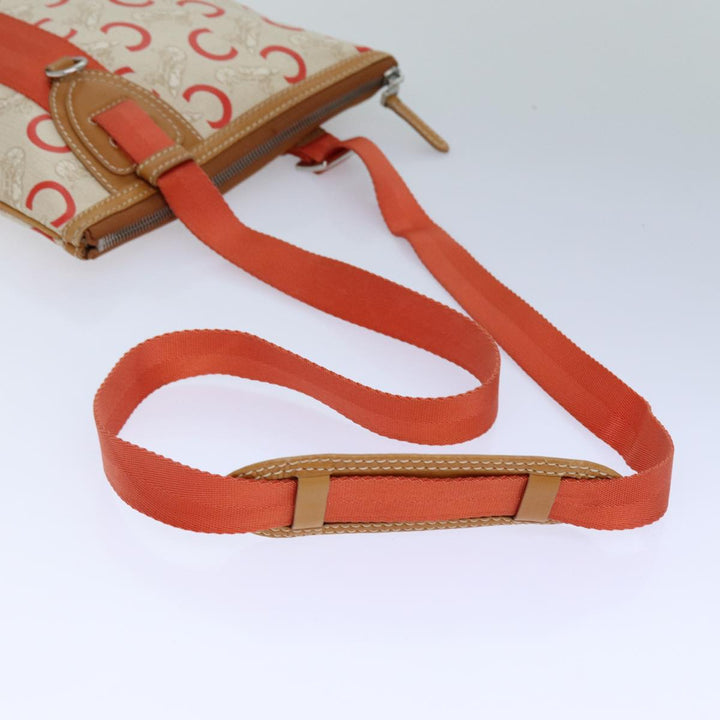 Celine C Macadam Canvas Shoulder Bag Orange Auth bs15890