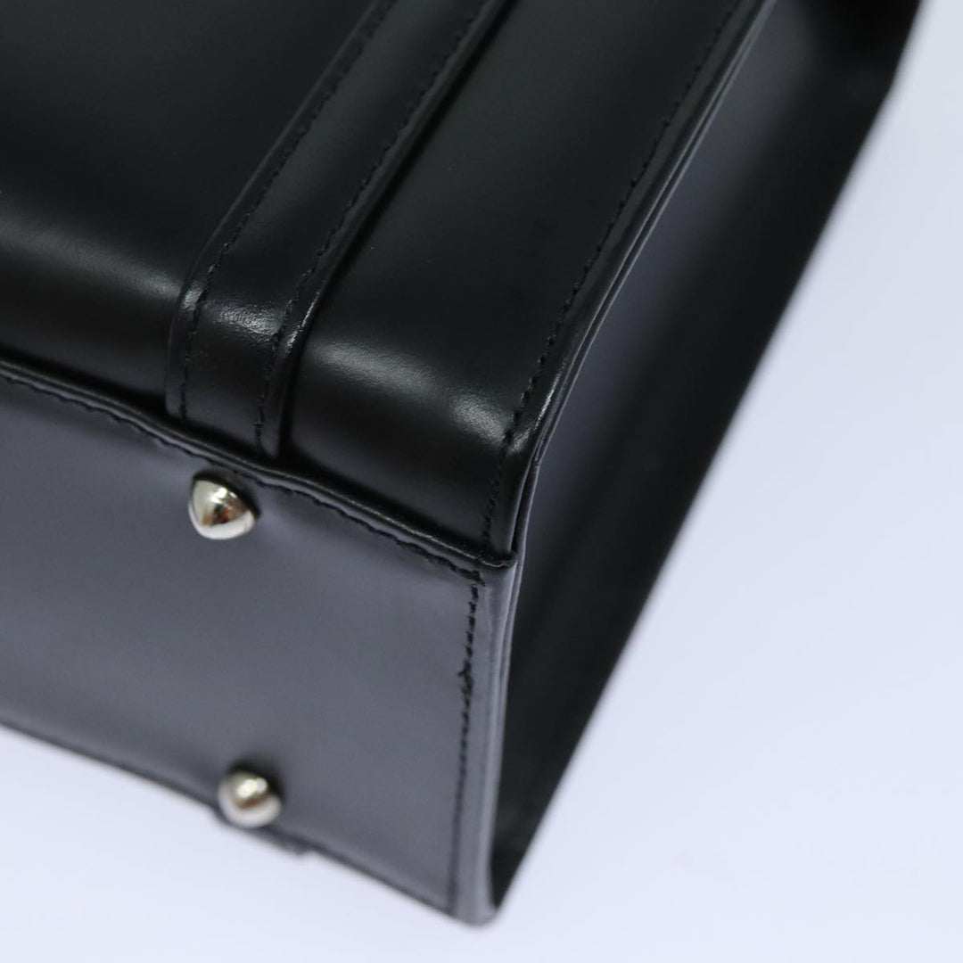 BurberrySs Hand Bag Leather Black Auth bs16011