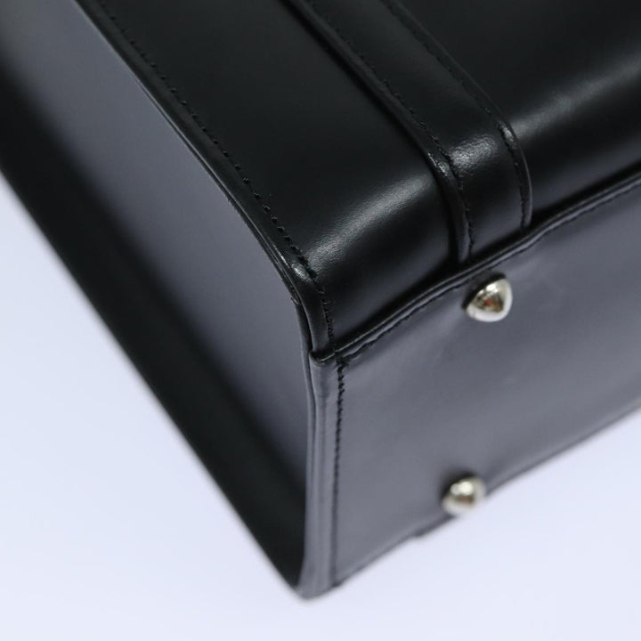 BurberrySs Hand Bag Leather Black Auth bs16011