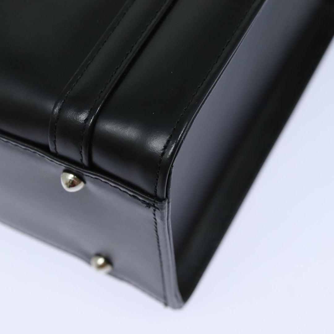 BurberrySs Hand Bag Leather Black Auth bs16011