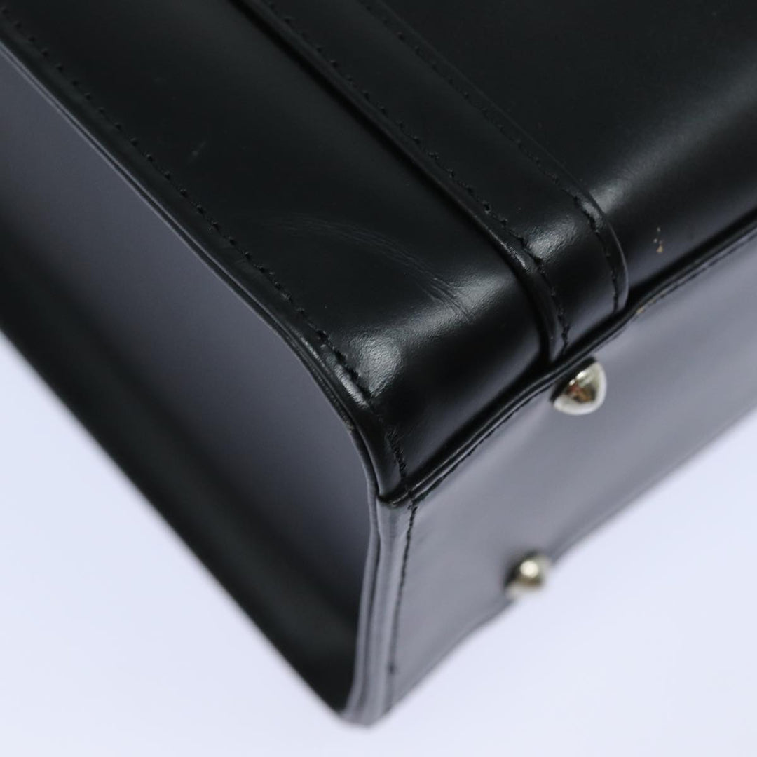 BurberrySs Hand Bag Leather Black Auth bs16011