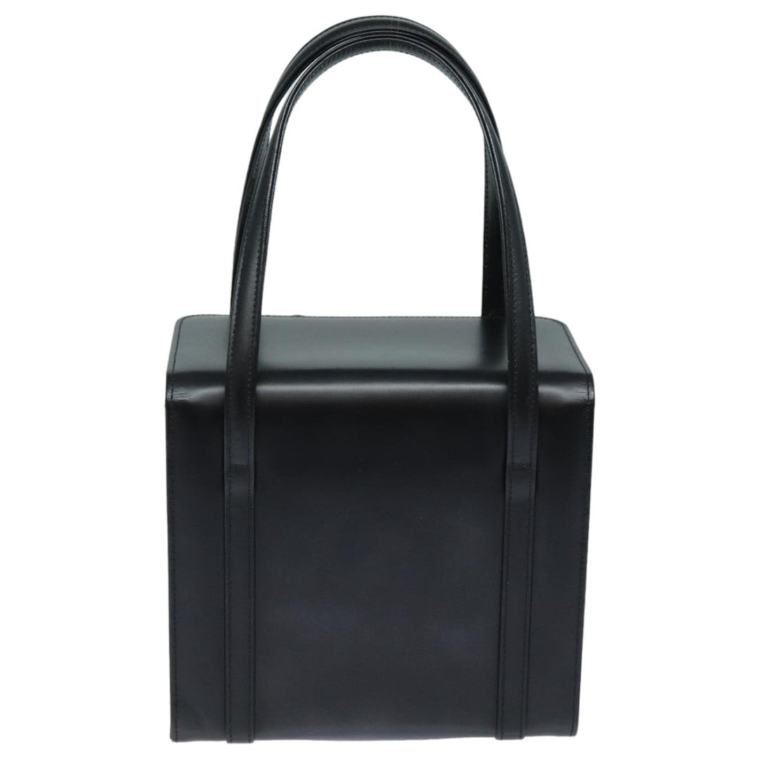 BurberrySs Hand Bag Leather Black Auth bs16011