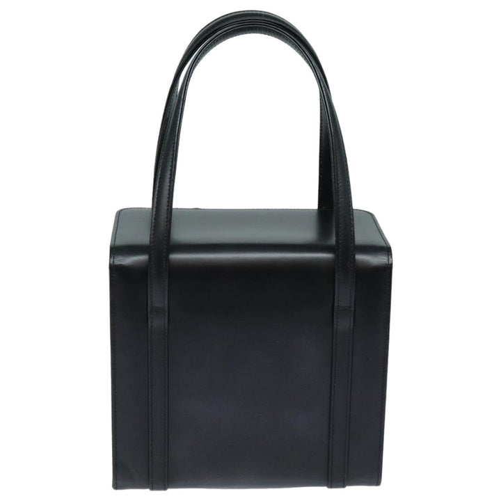 BurberrySs Hand Bag Leather Black Auth bs16011