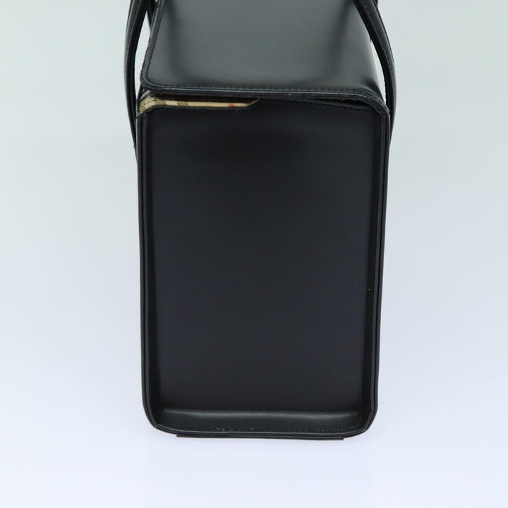 BurberrySs Hand Bag Leather Black Auth bs16011