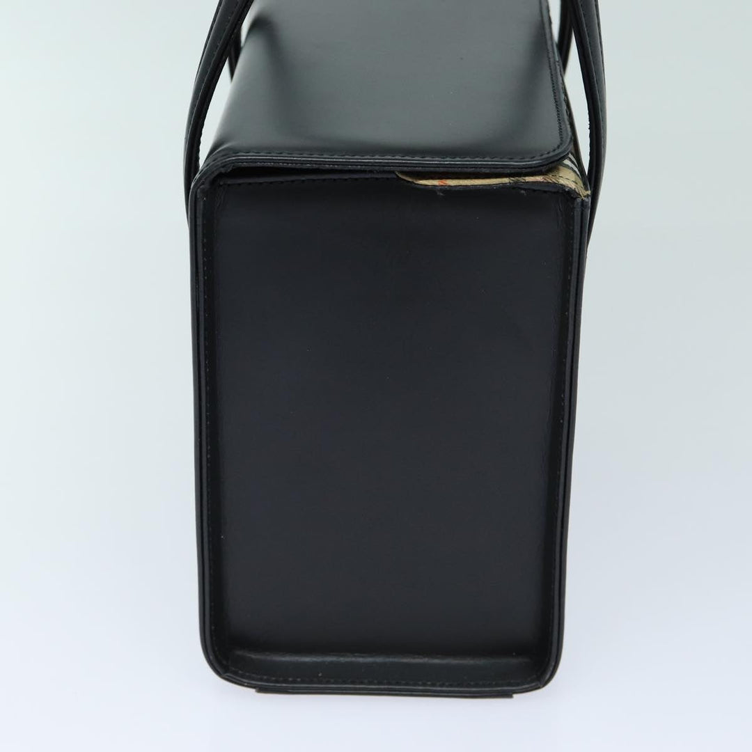 BurberrySs Hand Bag Leather Black Auth bs16011