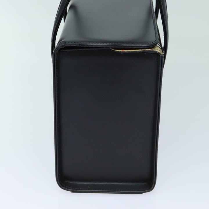 BurberrySs Hand Bag Leather Black Auth bs16011