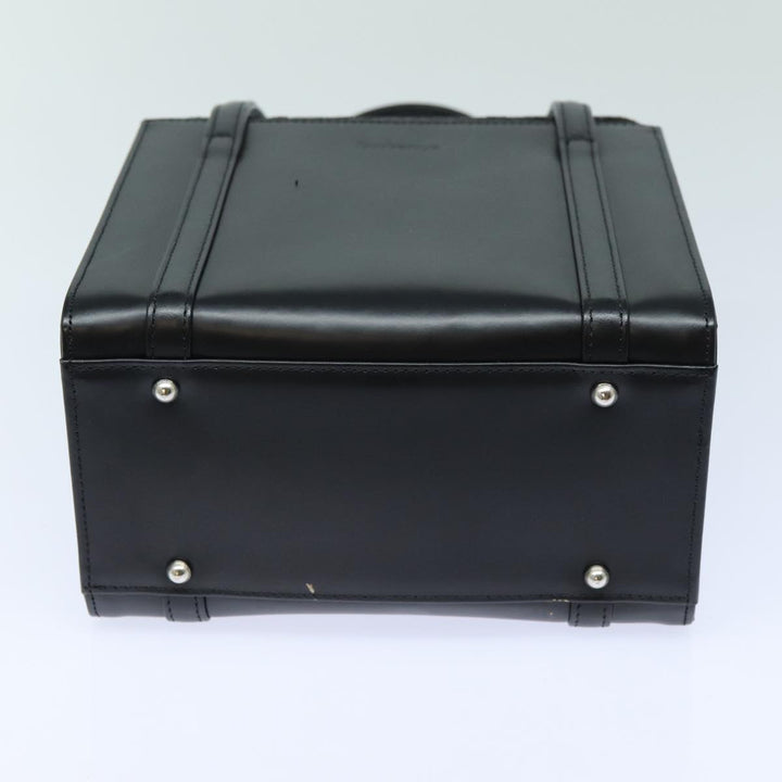 BurberrySs Hand Bag Leather Black Auth bs16011