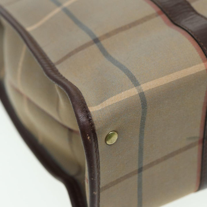 BurberrySs Nova Check Hand Bag Canvas Leather Beige Brown Auth bs16016