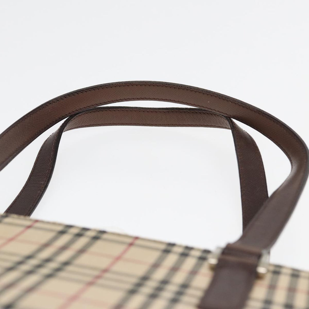 Burberry Nova Check Tote Bag Canvas Beige Brown Auth bs16017