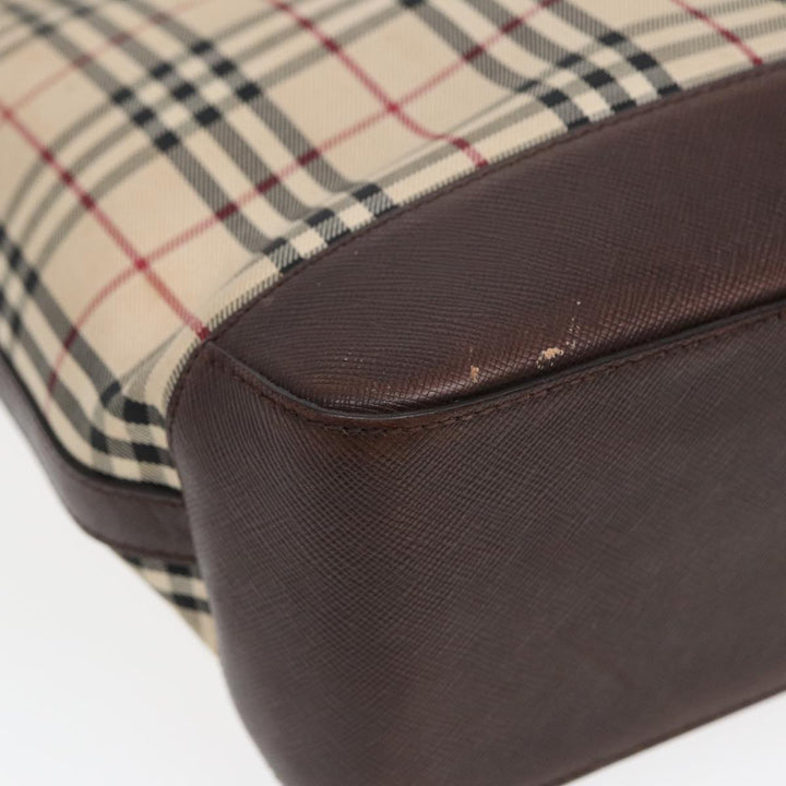 Burberry Nova Check Tote Bag Canvas Beige Brown Auth bs16017