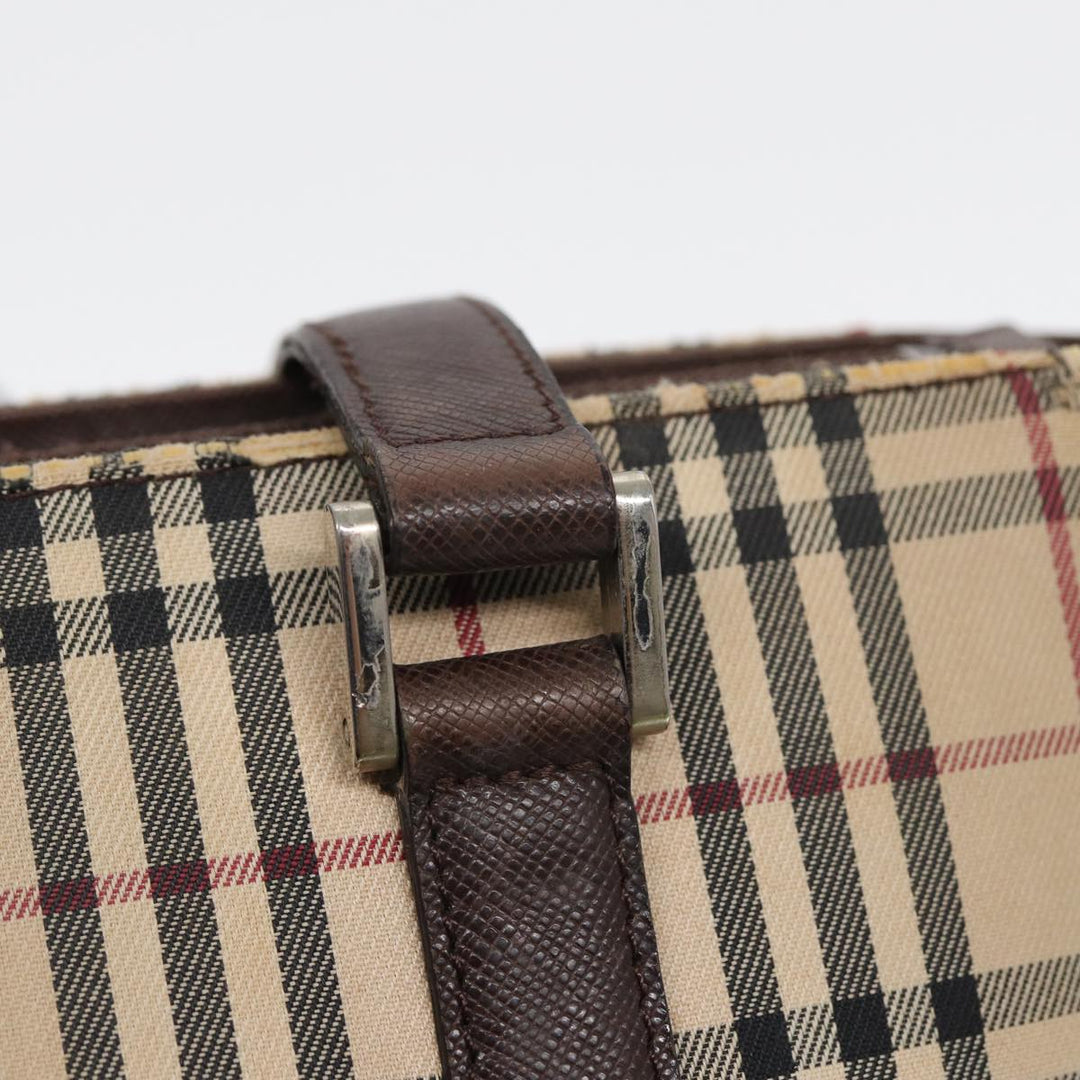 Burberry Nova Check Tote Bag Canvas Beige Brown Auth bs16017