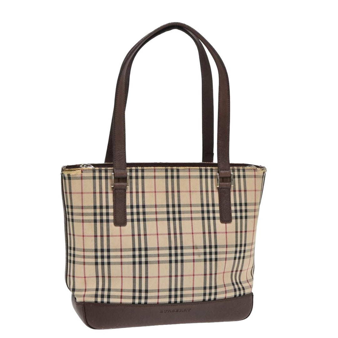 Burberry Nova Check Tote Bag Canvas Beige Brown Auth bs16017