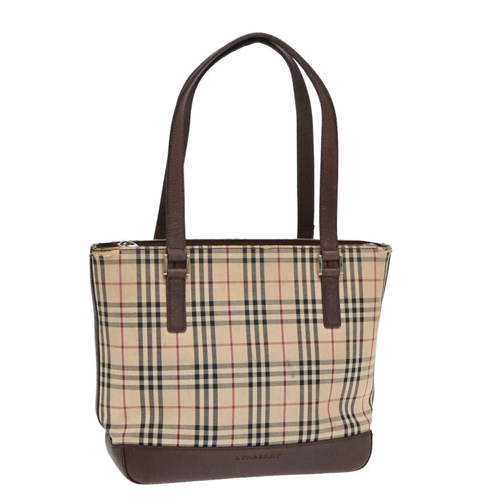 Burberry Nova Check Tote Bag Canvas Beige Brown Auth bs16017