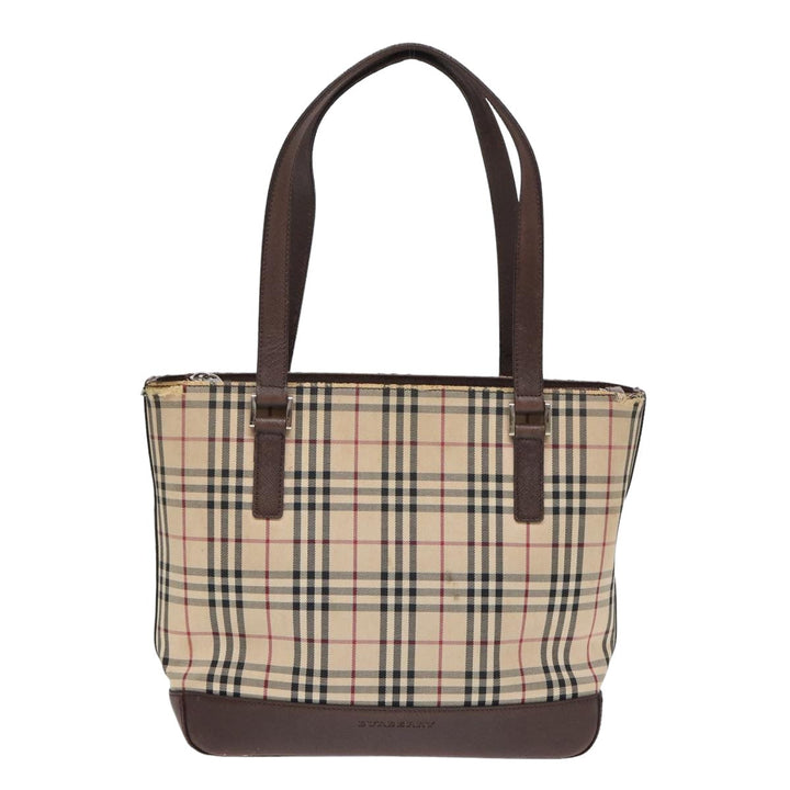 Burberry Nova Check Tote Bag Canvas Beige Brown Auth bs16017
