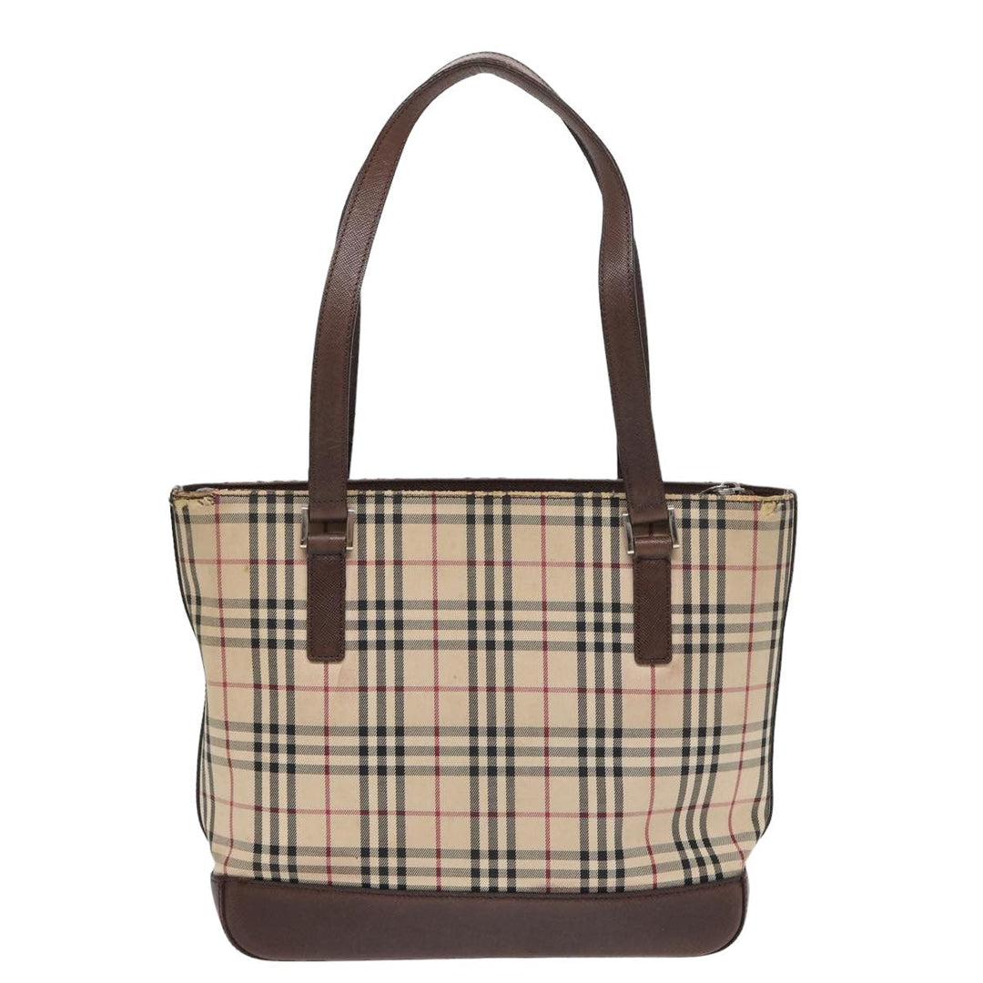 Burberry Nova Check Tote Bag Canvas Beige Brown Auth bs16017