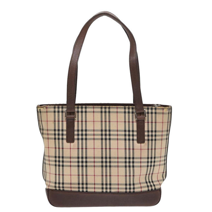 Burberry Nova Check Tote Bag Canvas Beige Brown Auth bs16017