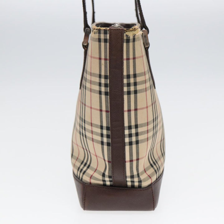Burberry Nova Check Tote Bag Canvas Beige Brown Auth bs16017