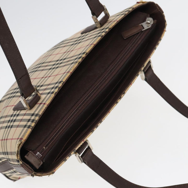 Burberry Nova Check Tote Bag Canvas Beige Brown Auth bs16017