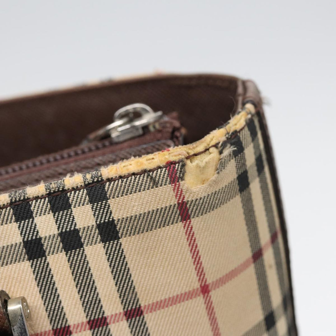 Burberry Nova Check Tote Bag Canvas Beige Brown Auth bs16017