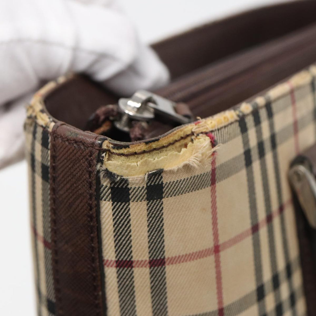 Burberry Nova Check Tote Bag Canvas Beige Brown Auth bs16017