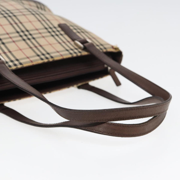 Burberry Nova Check Tote Bag Canvas Beige Brown Auth bs16017