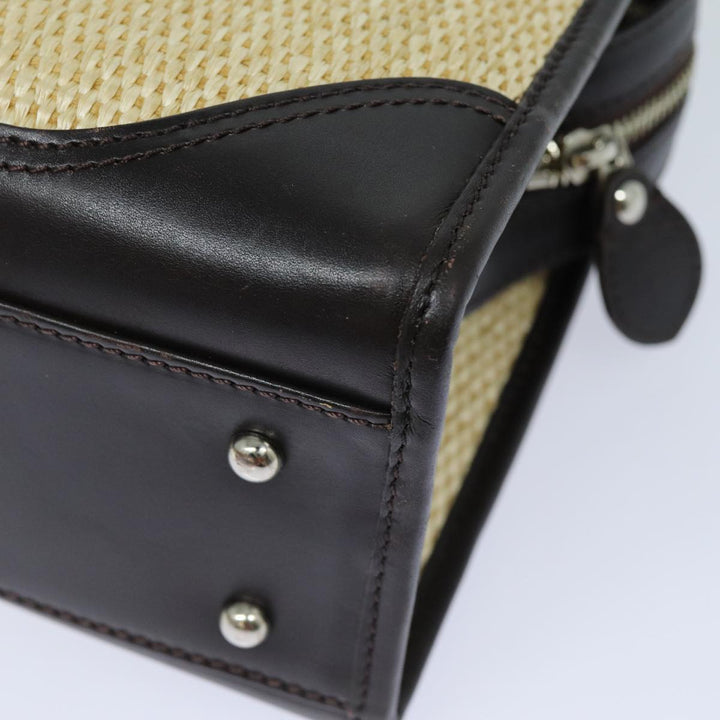 Burberry Tote Bag Straw Beige Auth bs16018