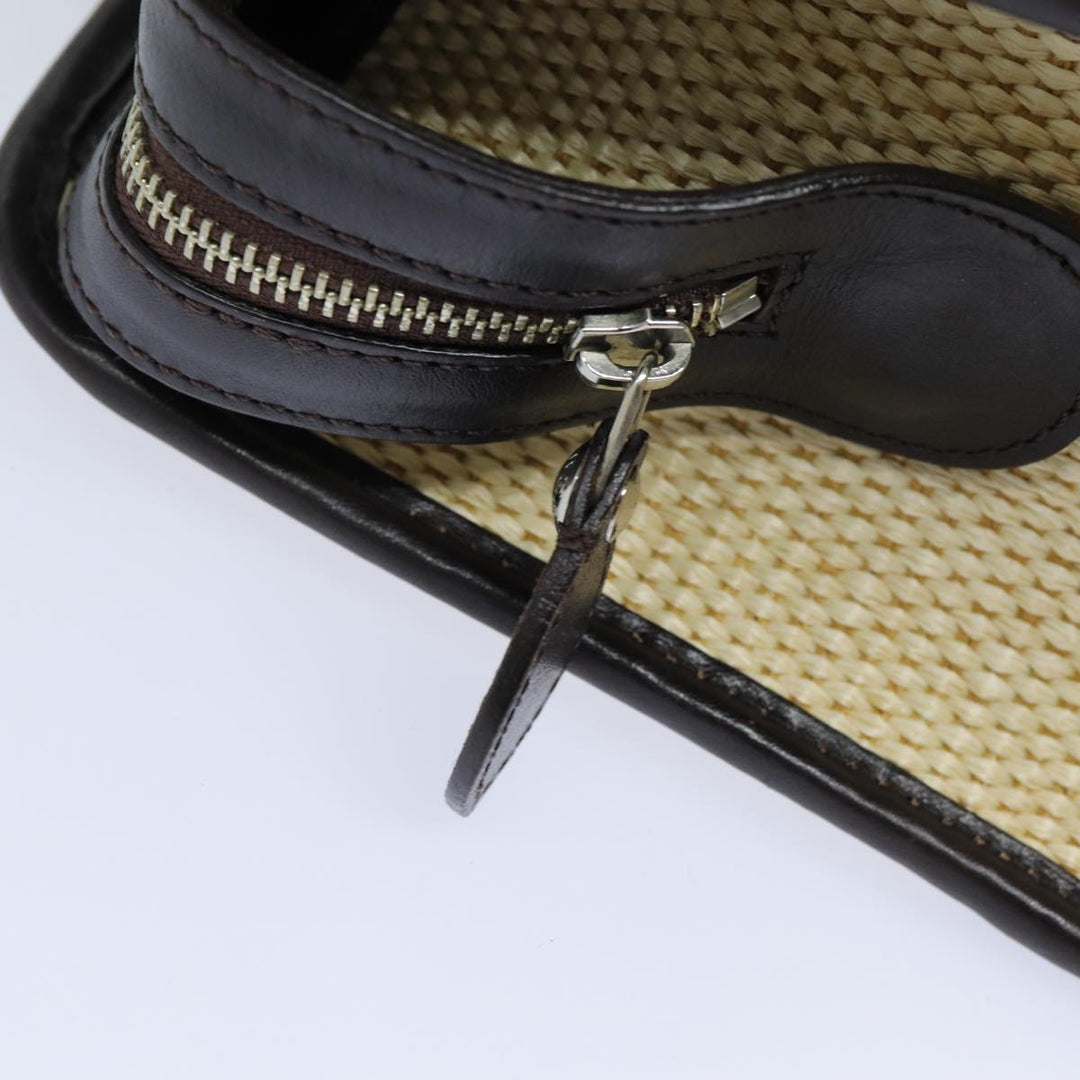 Burberry Tote Bag Straw Beige Auth bs16018