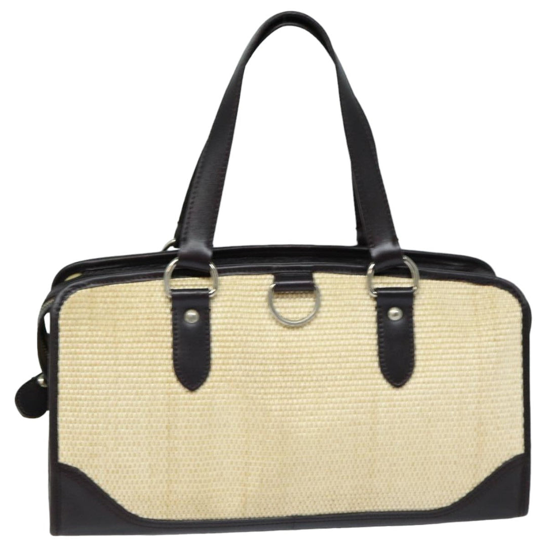 Burberry Tote Bag Straw Beige Auth bs16018